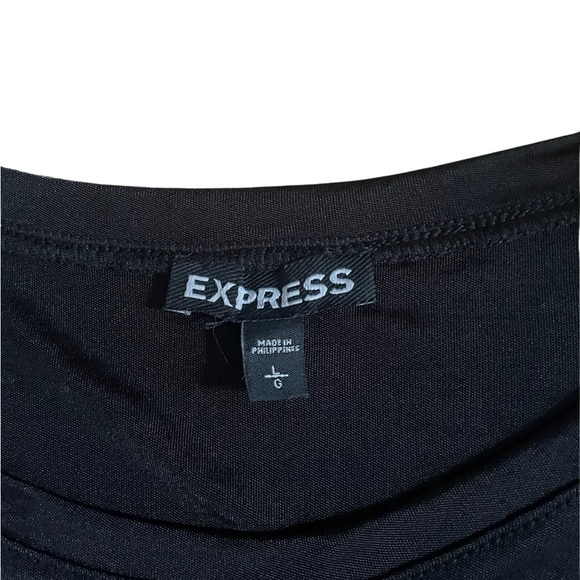 Express Black Draw String Sleeve Top - Size Large - Picture 5 of 5